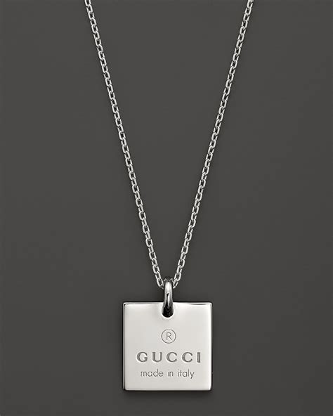 gucci square necklace free shipping|Gucci silver charm necklace.